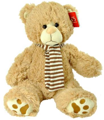 beige soft bear with scarf